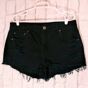 American Eagle Distressed Frayed Hem Denim Short